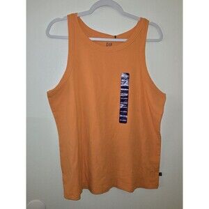 GAP Ribbed Tank Top Sleeveless Casual Everyday Layering Tangerine XXL
